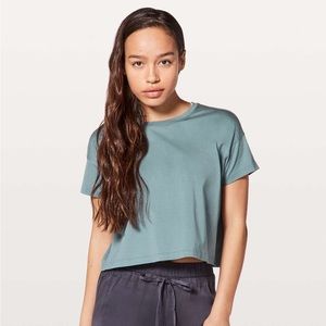 Lululemon Cates Crop Tee Mystic Green